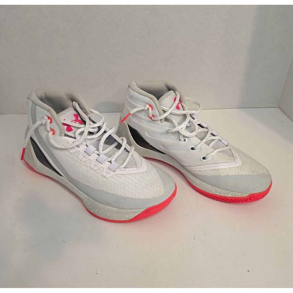 Under Armour Curry 3Z5 Youth Basketball Shoes US 5 EU 37.5 White Gray Pink